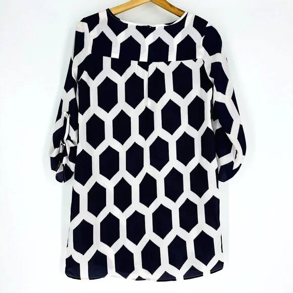 Gameday Couture Purple White Gold Printed V-Neck LSU Pocket Tunic Top Size S - Picture 2 of 9